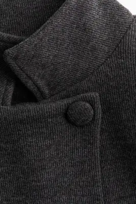 Top à col droit avec fermeture croisée - Gris foncé chiné — photo 5