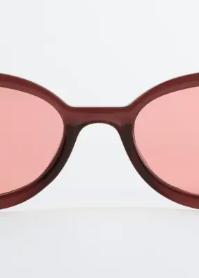 Lunettes de soleil à monture ovale fine - Bordeaux — photo 1