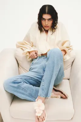 Bootcut High Waist Jeans - Bleu denim clair — photo 2