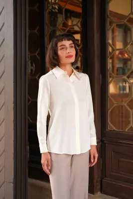 Alexandra Silk Blouse - Cream — photo 4