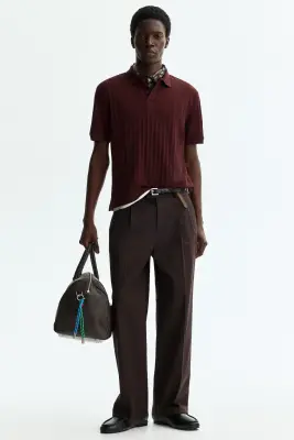 Polo Slim Fit en jersey texturé - Bordeaux — photo 2