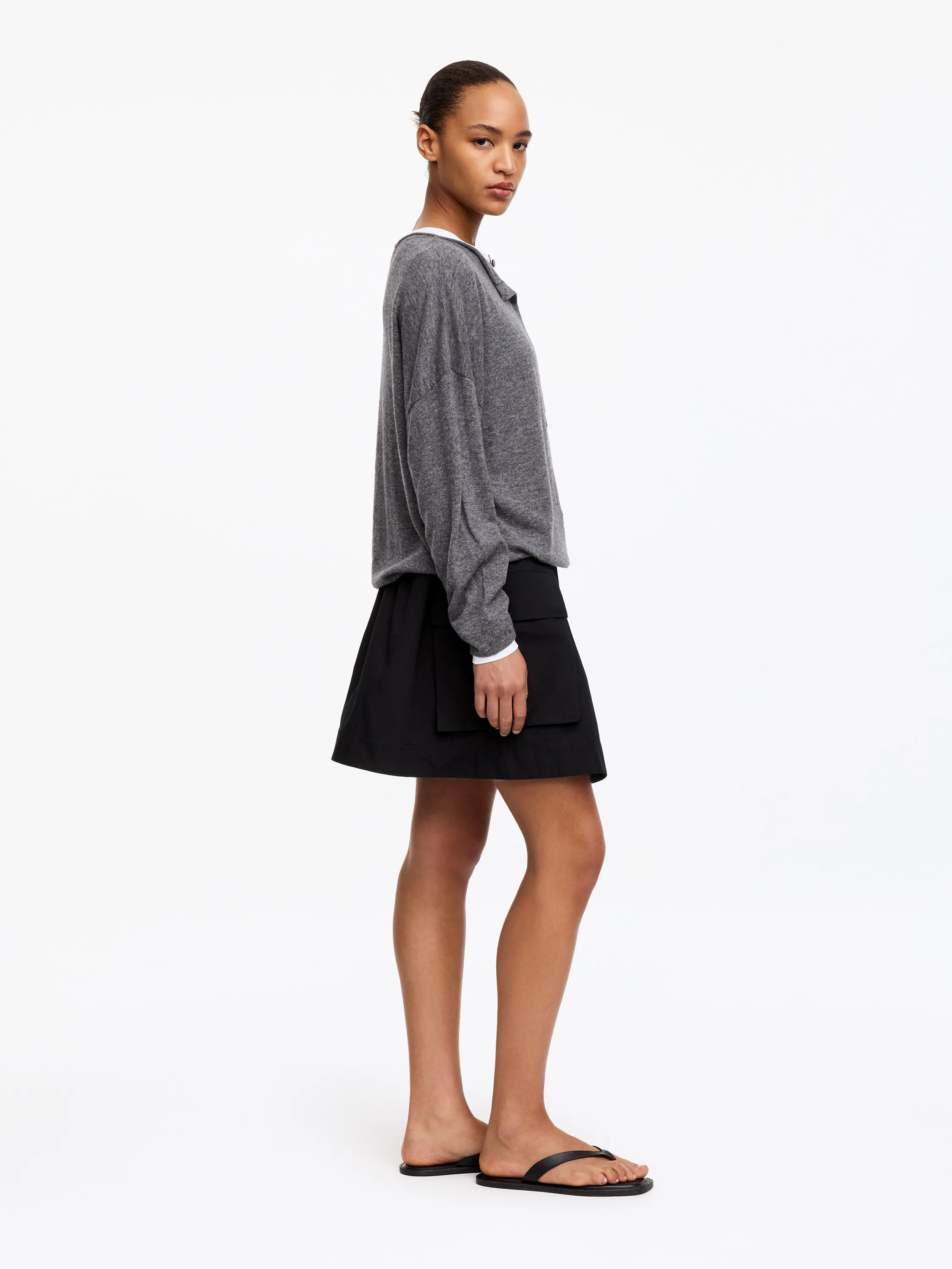 Jupe en coton Pima - Noir