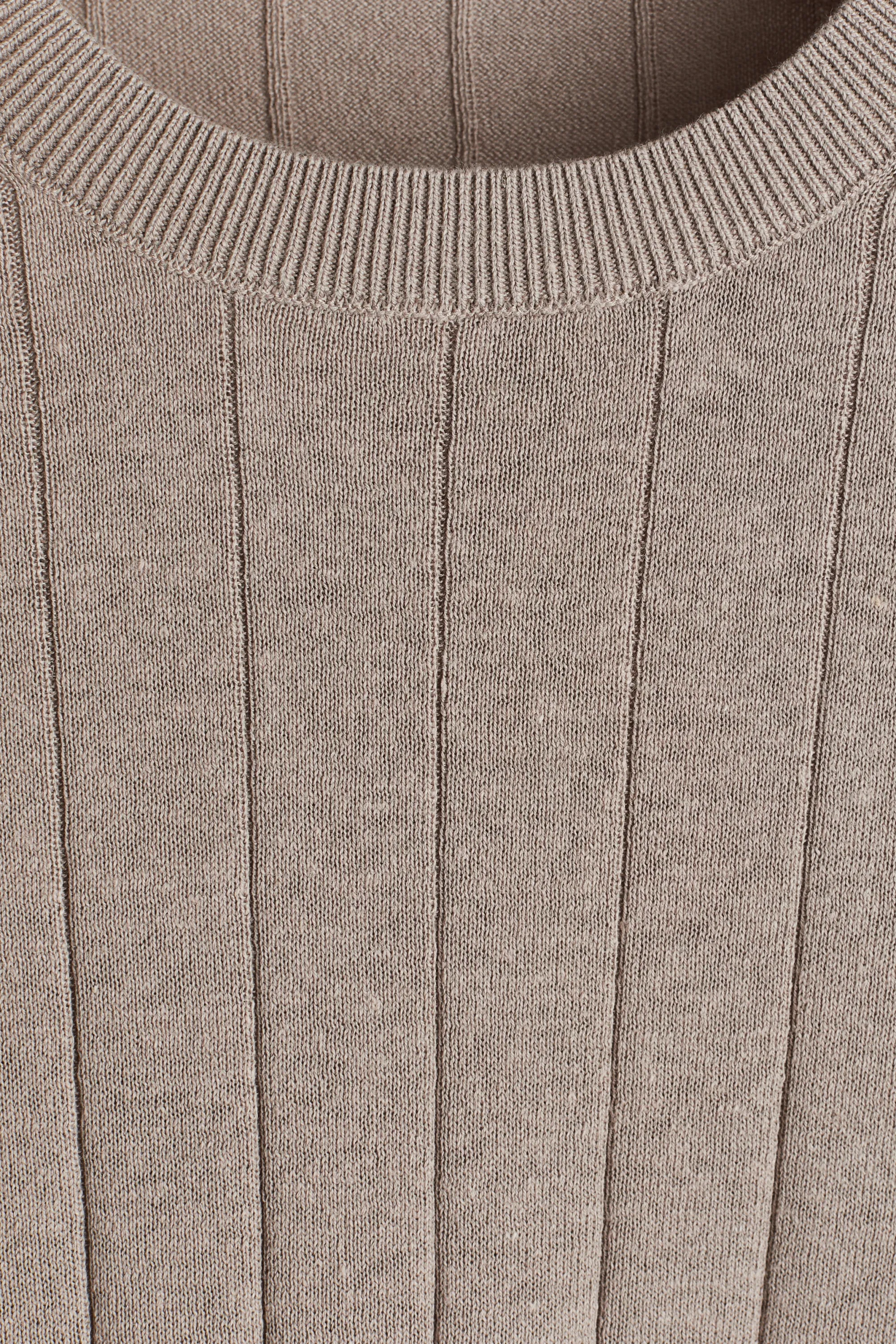 T-shirt Regular Fit en maille - Beige