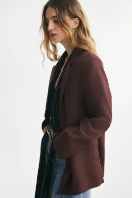 Blazer à fermeture croisée - Brun rouille — photo 2