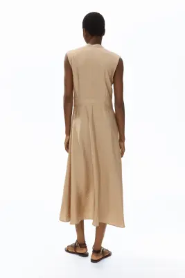 Robe chemise avec ceinture à nouer - Beige — photo 2