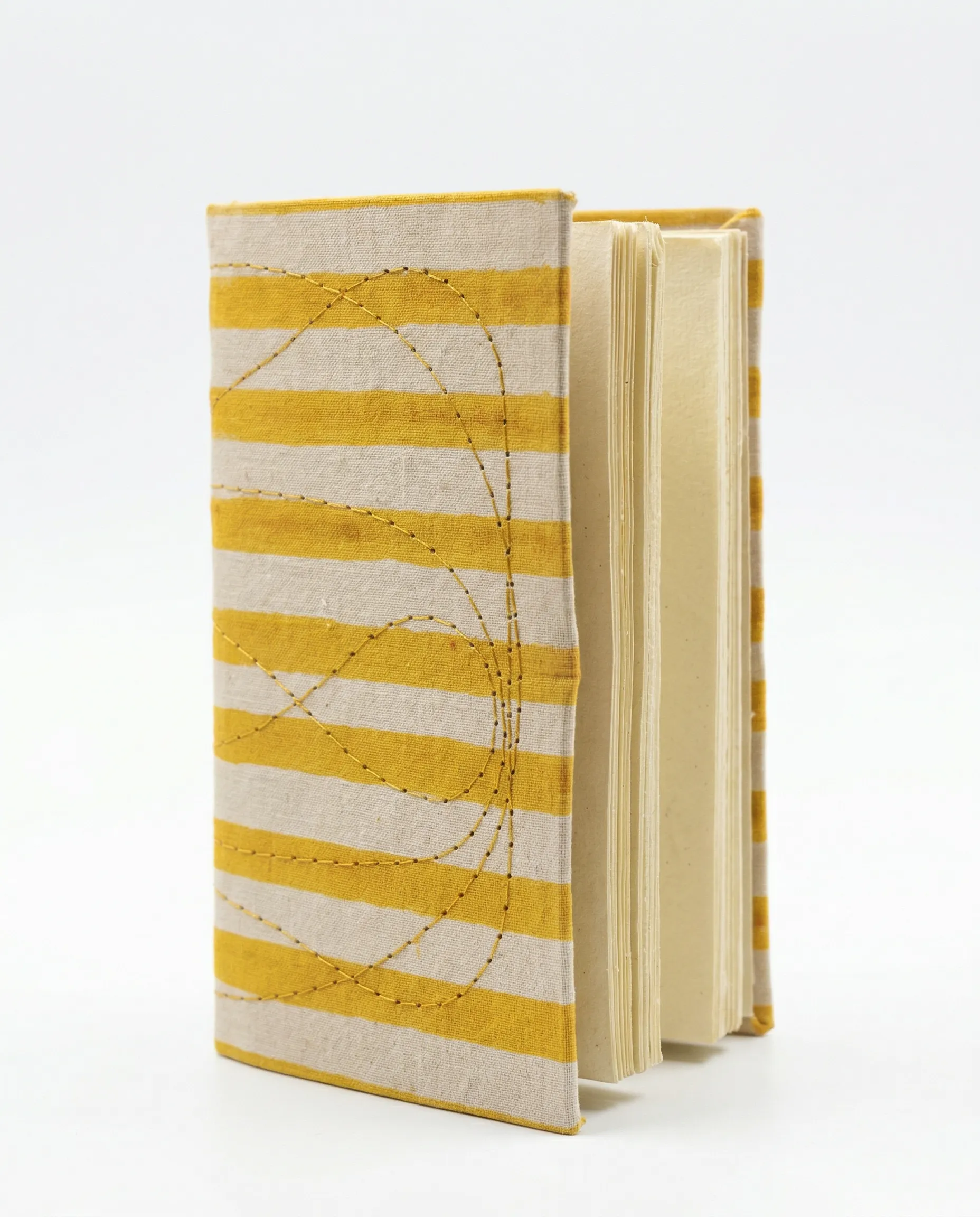 Carnet Indira - Motif Rayures jaunes – Mamamushi Studio