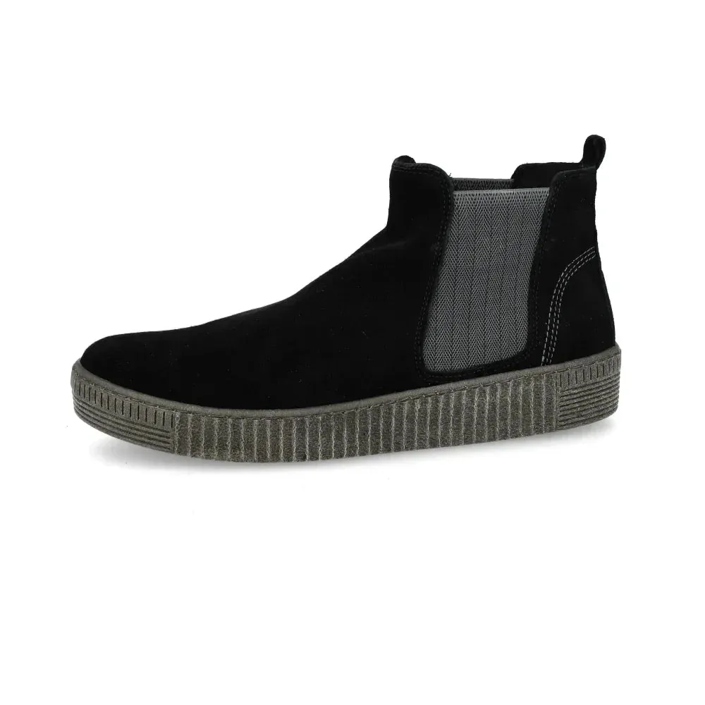 Bottines Gabor 53.731.17 Noires - Daim Talon Moyen Grande Pointure Femme