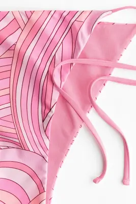 Bas de maillot Tanga à nouer - Rose/motif — photo 3