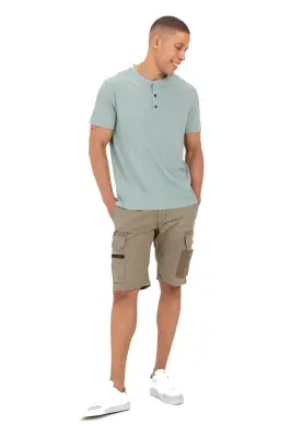 CAMEL ACTIVE TEE SHIRT BOUTON Vert amande — photo 3