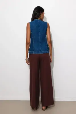 Pantalon large taille haute — photo 4