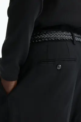 Pantalon chic Relaxed Fit en lin mélangé - Noir — photo 4