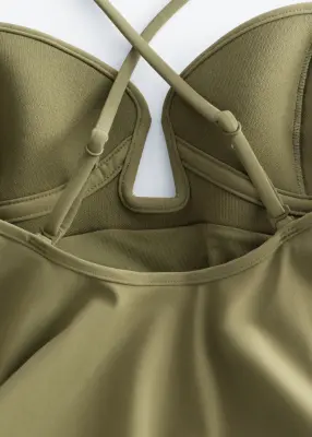 Maillot de bain à encolure triangle - Vert kaki — photo 5