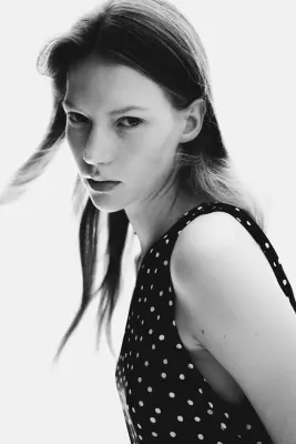 Robe à écharpe en satin - Noir/pois — photo 4