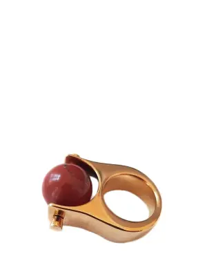 Bague ABBY en laiton doré et pierre ronde rouge Prix boutique 470€ Taille 50 — photo 4