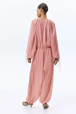 Combi-pantalon oversize à jambes ballon - Rose ancien foncé — photo 2