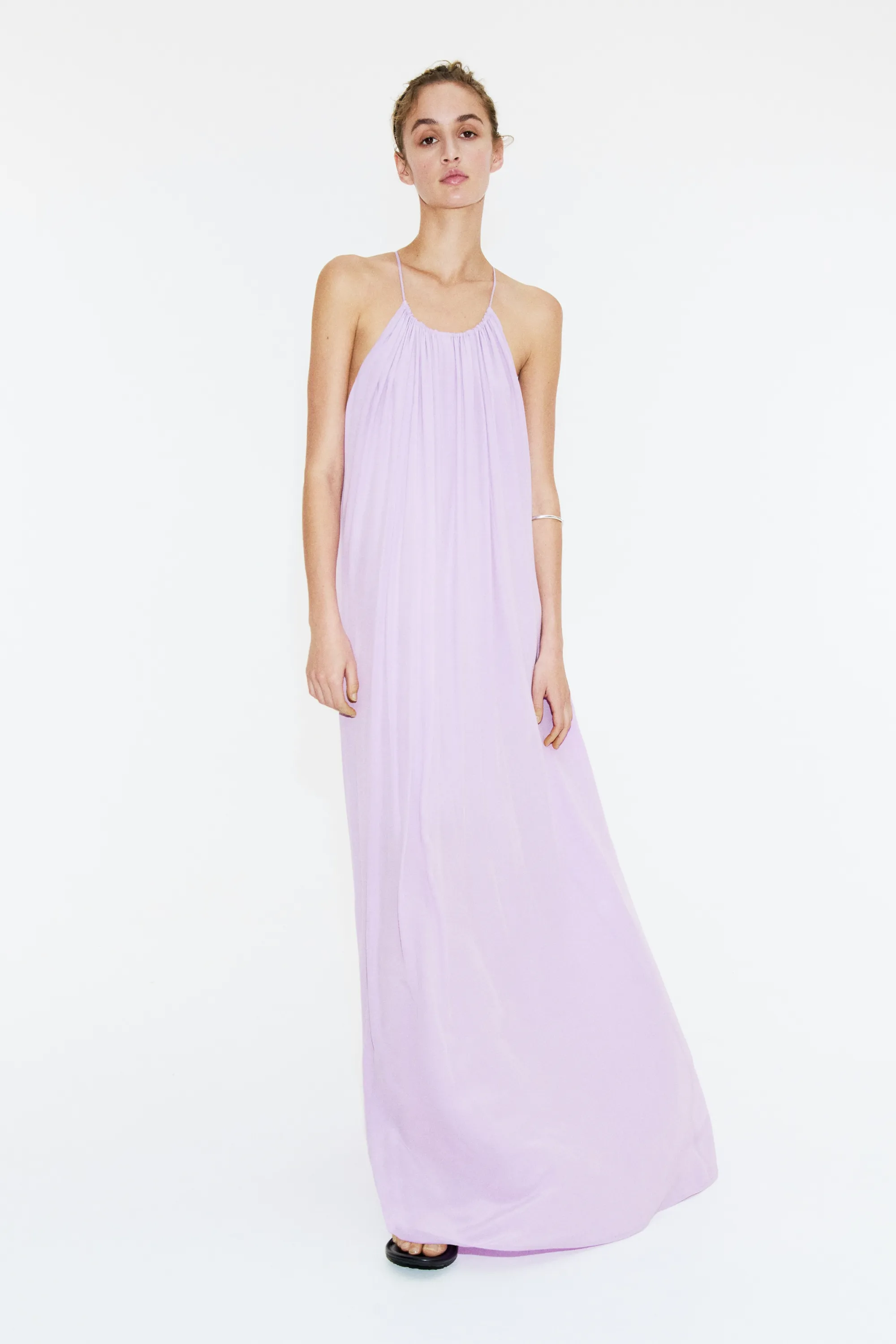 Robe trapèze en viscose - Violet clair