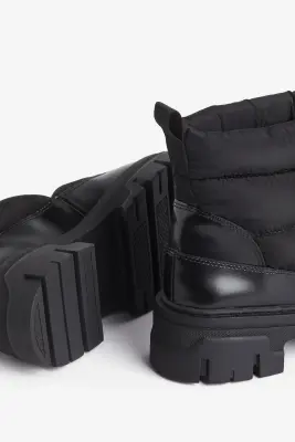 Bottines matelassées et chaudement doublées - Noir — photo 2