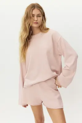 Pull à bords roulottés - Rose ancien clair — photo 1
