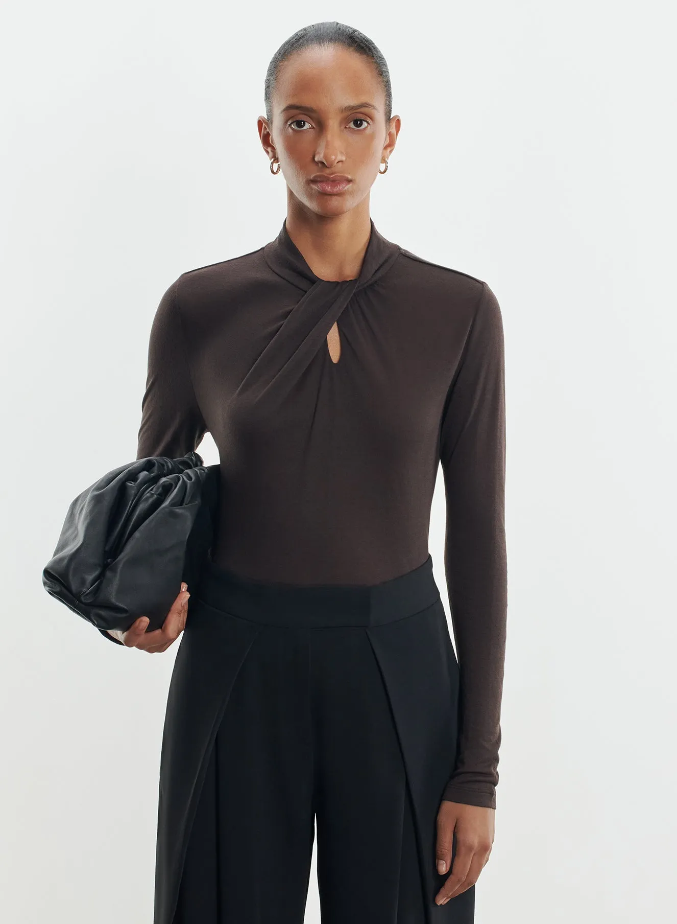T-shirt en viscose et cachemire