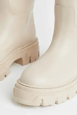 Bottes de hauteur genou - Beige clair — photo 2
