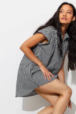 Robe courte à carreaux vichy — photo 3