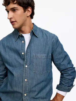 Chemise en jean - Bleu — photo 3