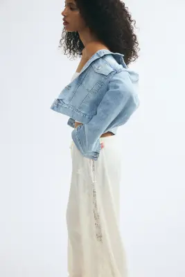 Pantalon ballon avec dentelle - Crème — photo 3