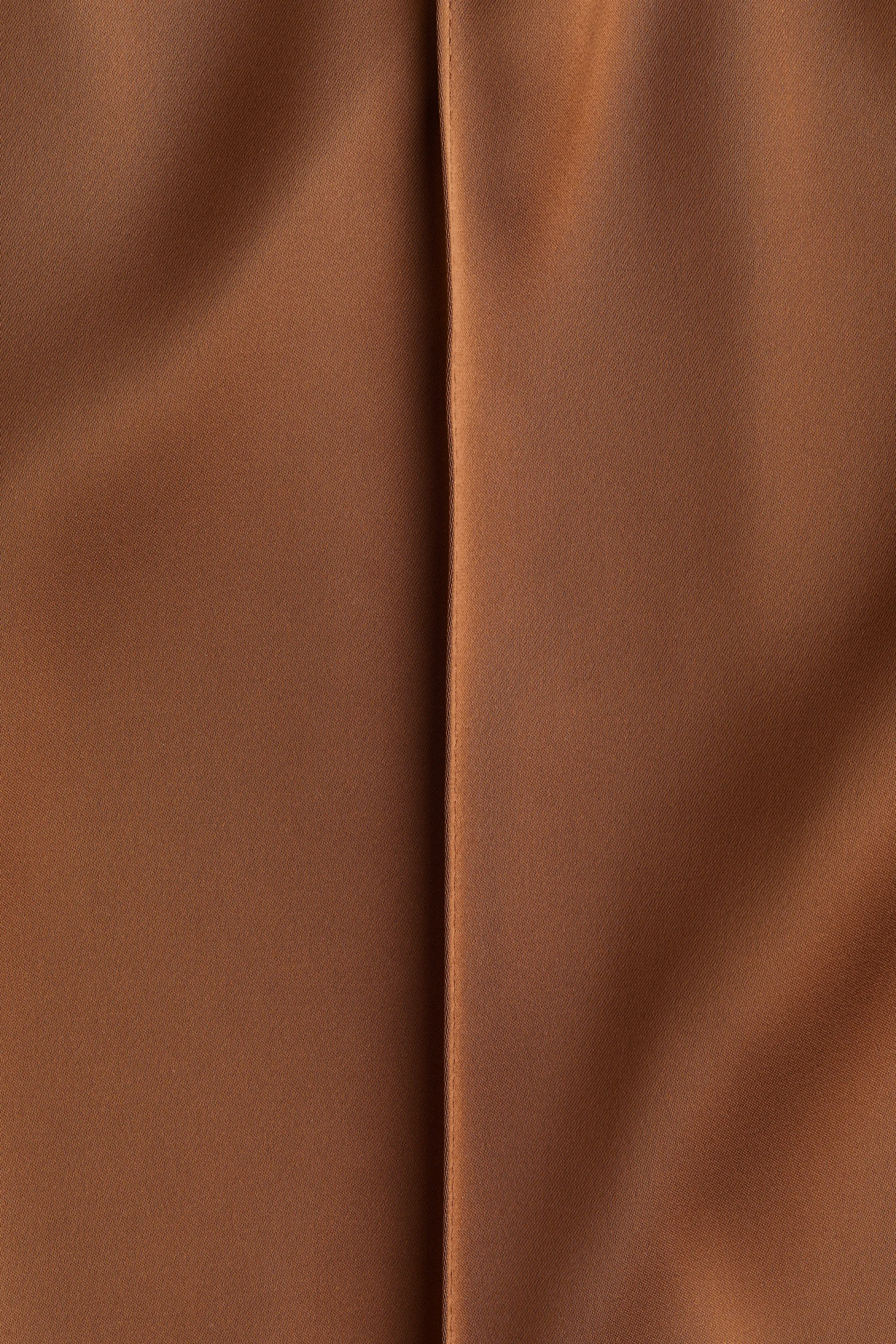 Pantalon large avec plis - Marron