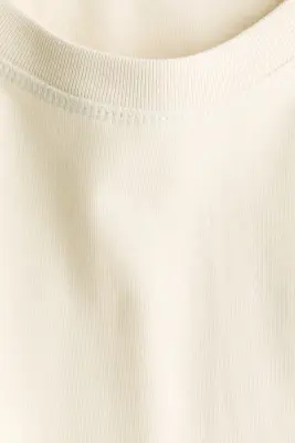 T-shirt oversize en coton - Beige clair — photo 3