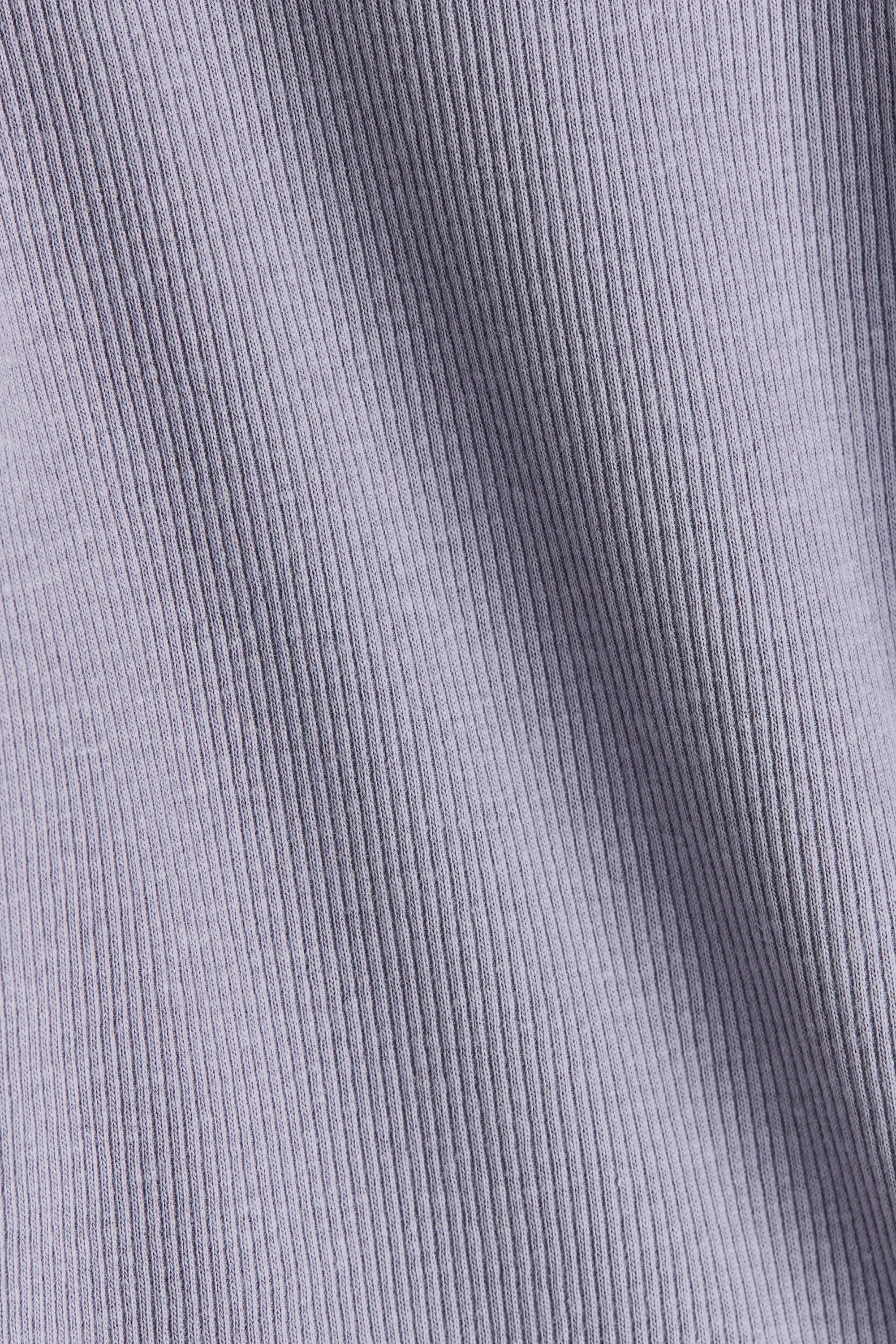 Top en coton côtelé - Violet clair