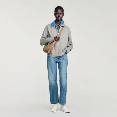 Cardigan zippé effet 2 en 1