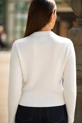 Lucas Embroidered Sweater - Cream — photo 3