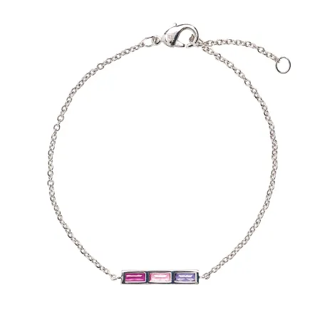 Bracelet Argent Rhodié - Oxyde de Zirconium violet rose fuschia Go Mademoiselle 601596