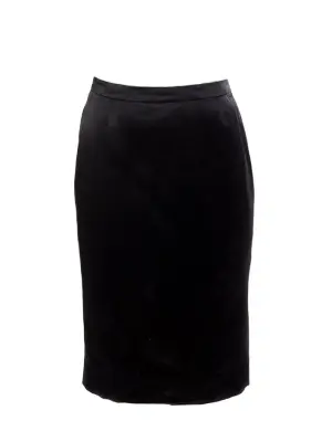 Jupe crayon taille haute en satin de soie noire Prix boutique 400€ Taille 36 — photo 2