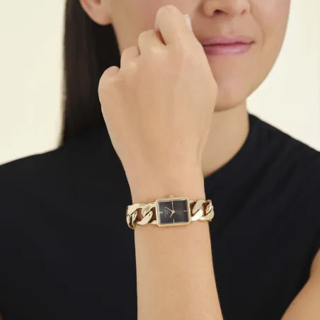Montre Rosefield Octagon XS Studio Noir Or SBGSG-O57