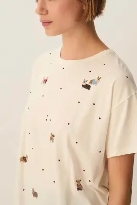 Tee-shirt Fanelie Ecru — photo 4