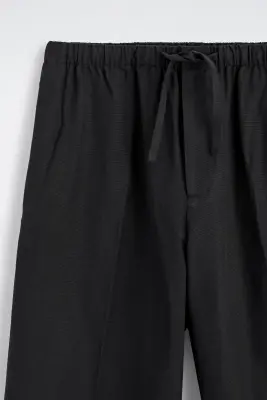 PANTALON BARREL DÉCONTRACTÉ TAILLE AJUSTABLE - NOIR — photo 5