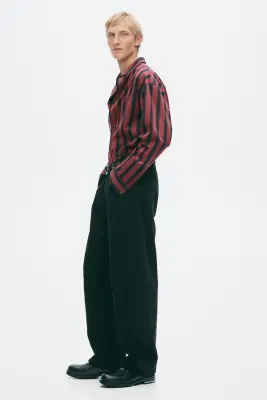 Chemise Regular Fit en coton pima - Rouge foncé/rayé — photo 3