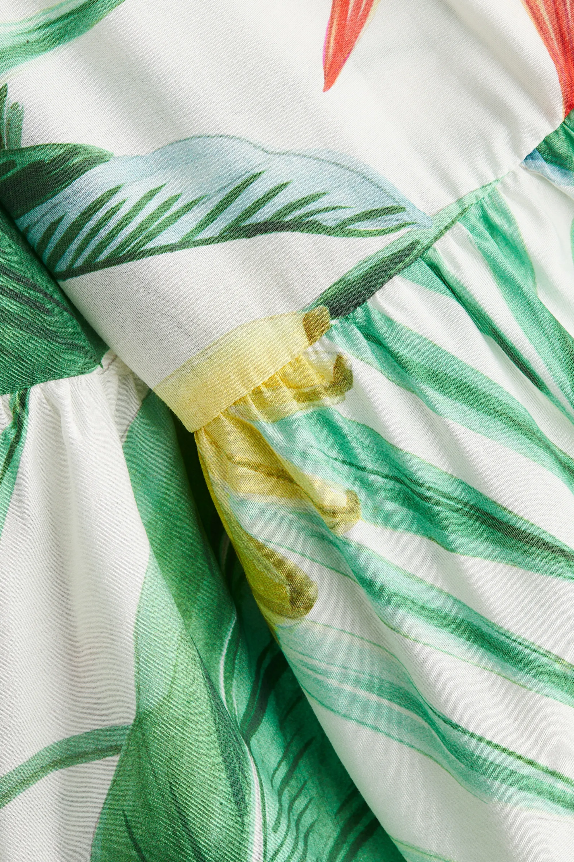 Robe maxi à étages - Blanc/fleuri