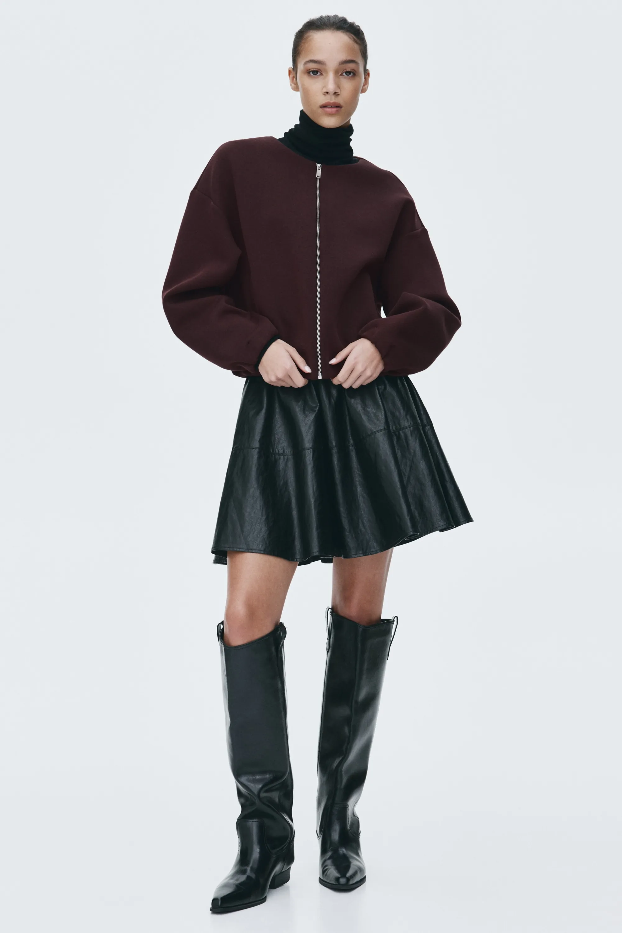 Sweat zippé en scuba - Bordeaux