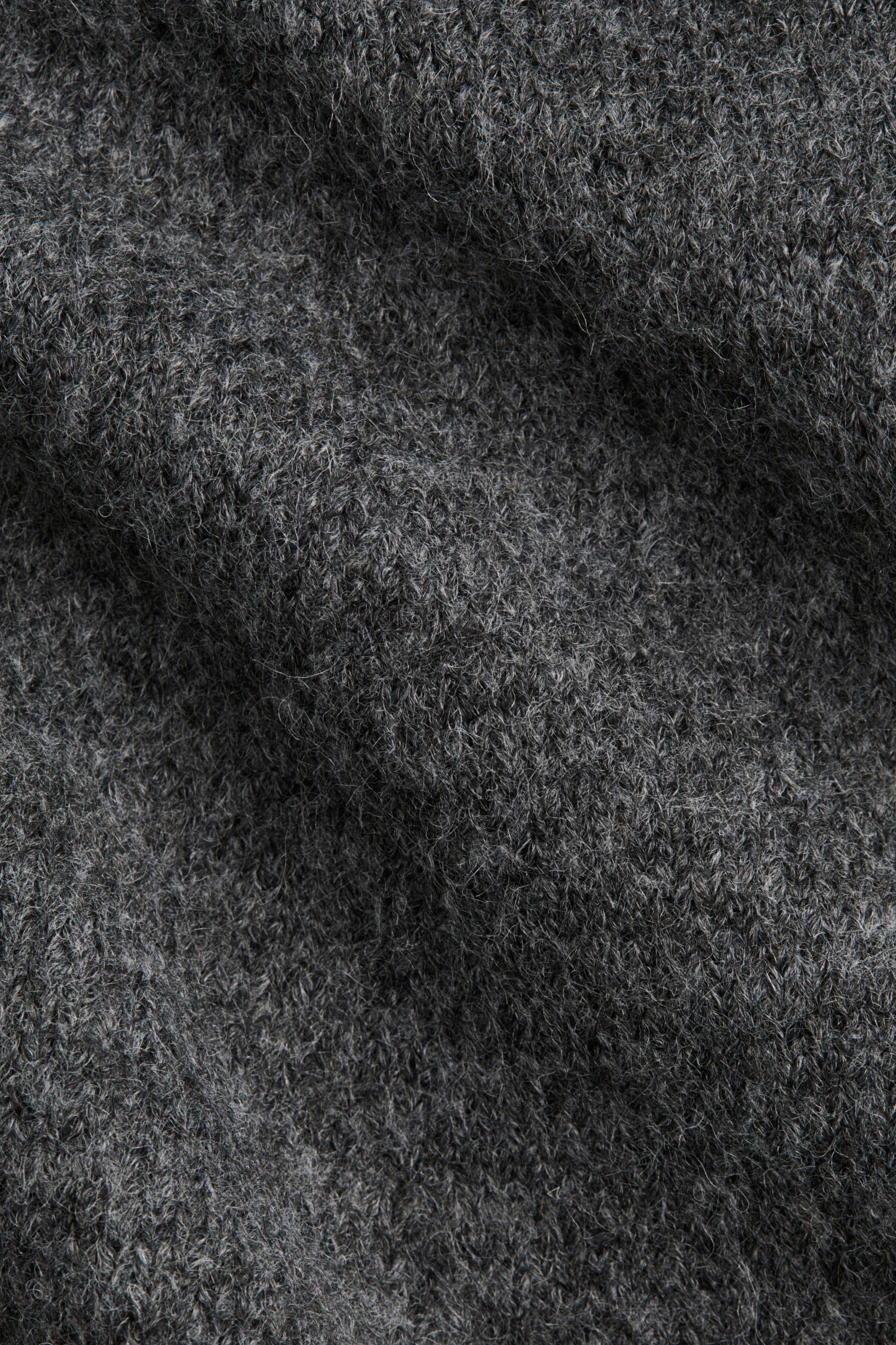 Robe en maille avec jupe évasée - Gris foncé chiné