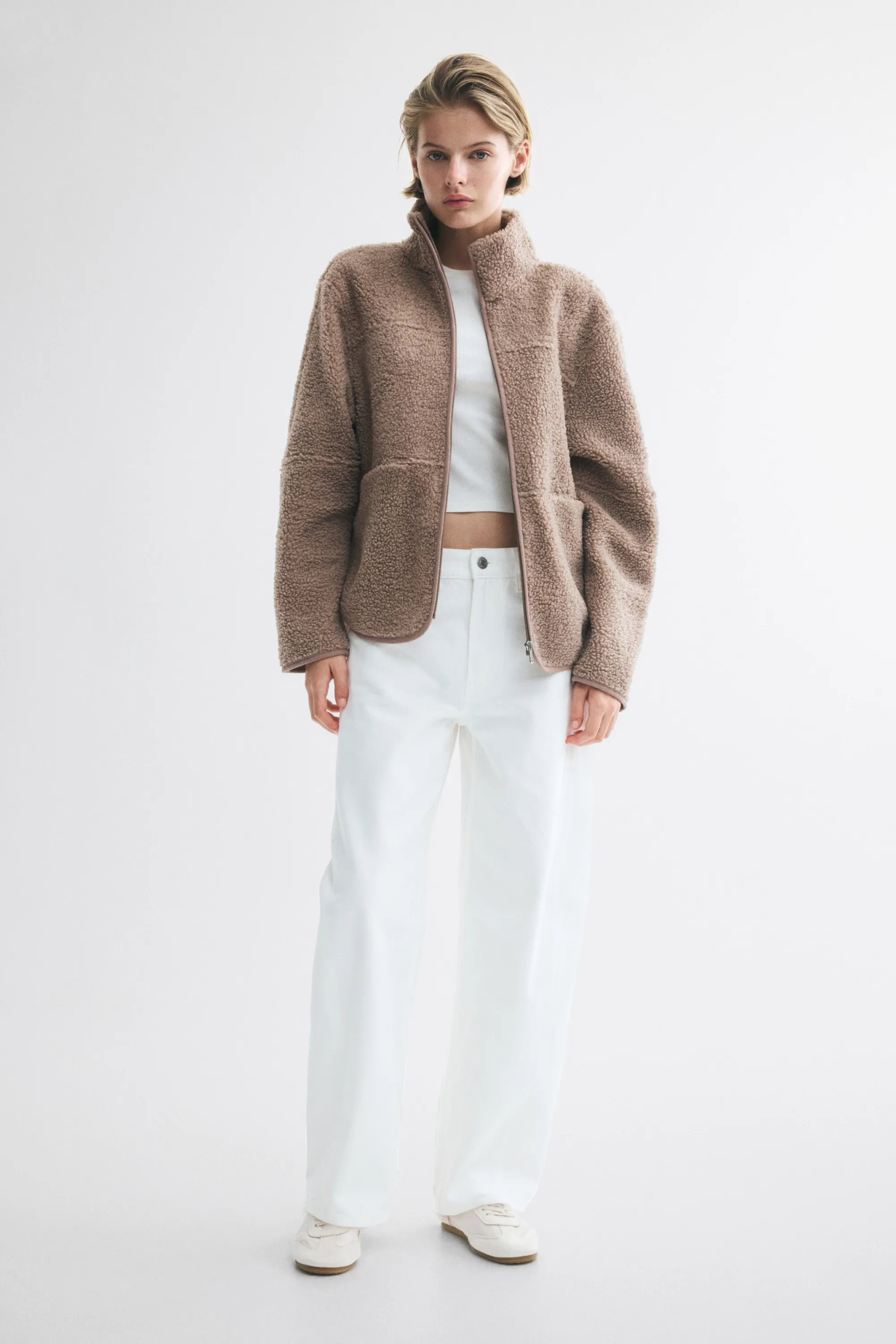 Veste en tissu Teddy bear - Beige foncé
