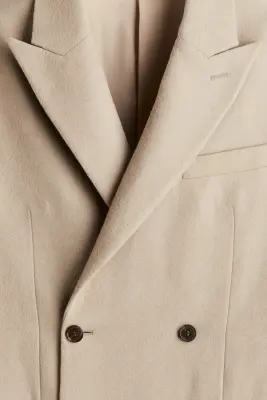 Veste croisée Regular Fit en laine mélangée - Beige — photo 2