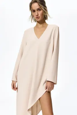 Robe asymétrique - Crème — photo 1