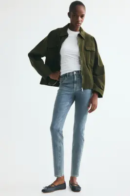 Skinny High Waist Ankle Jeans - Bleu denim — photo 2