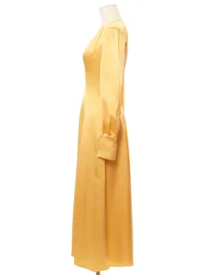 Robe longue en satin jaune miel Prix boutique 725€ Taille XS — photo 5