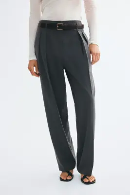 Pantalon chic avec ceinture - Gris foncé — photo 1