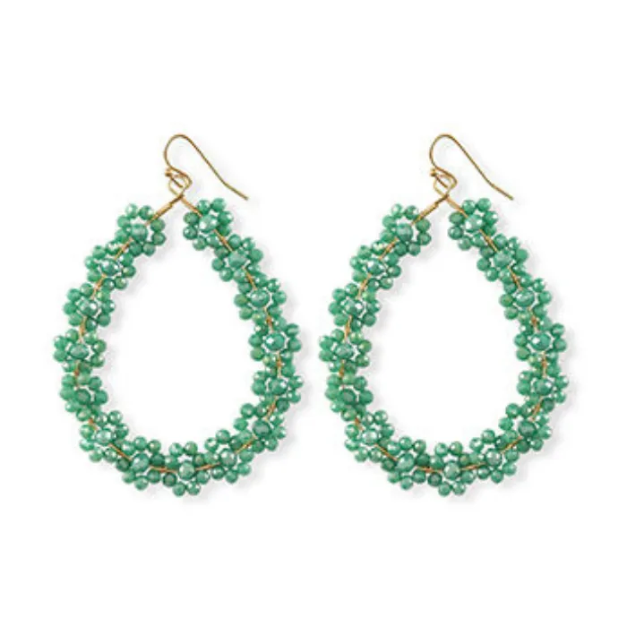 Boucles d'oreilles Fleurs Verte