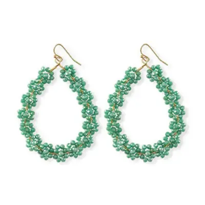 Boucles d'oreilles Fleurs Verte — photo 1
