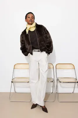 Blouson zippé en moumoute — photo 5